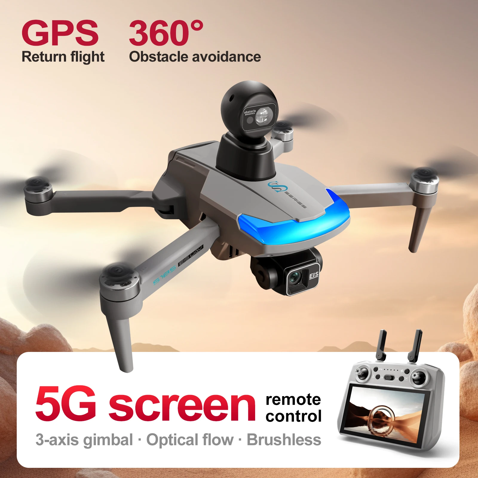 Dron profesional S185 2,7 K HD - Drone Gps Mount reseña y precio